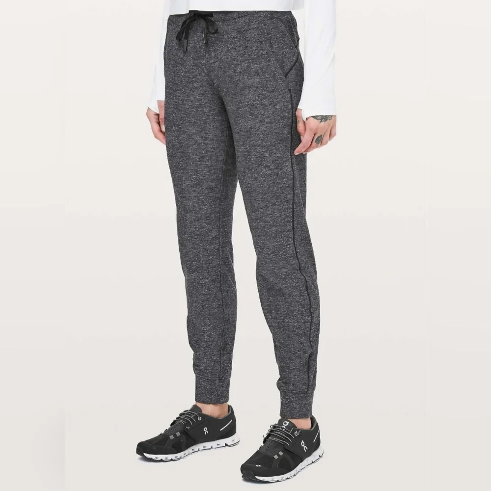 Lululemon Athletica "Ready To Rulu" Heathered Gatsby Blue/ Black Joggers - Picture 4 of 11